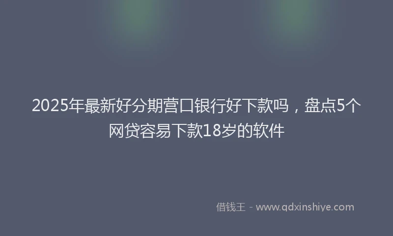 2025年最新好分期营口银行好下款吗，盘点5个网贷容易下款18岁的软件