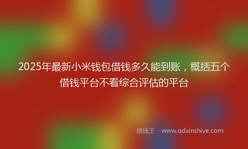 2025年最新小米钱包借钱多久能到账，概括五个借钱平台不看综合评估的平台