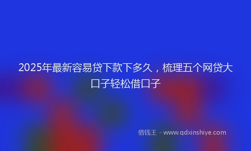 2025年最新容易贷下款下多久，梳理五个网贷大口子轻松借口子