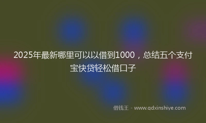 2025年最新哪里可以以借到1000，总结五个支付宝快贷轻松借口子