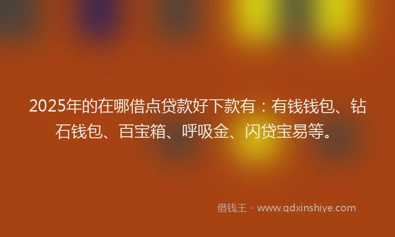2025年的在哪借点贷款好下款有：有钱钱包、钻石钱包、百宝箱、呼吸金、闪贷宝易等。