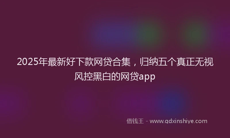 2025年最新好下款网贷合集，归纳五个真正无视风控黑白的网贷app