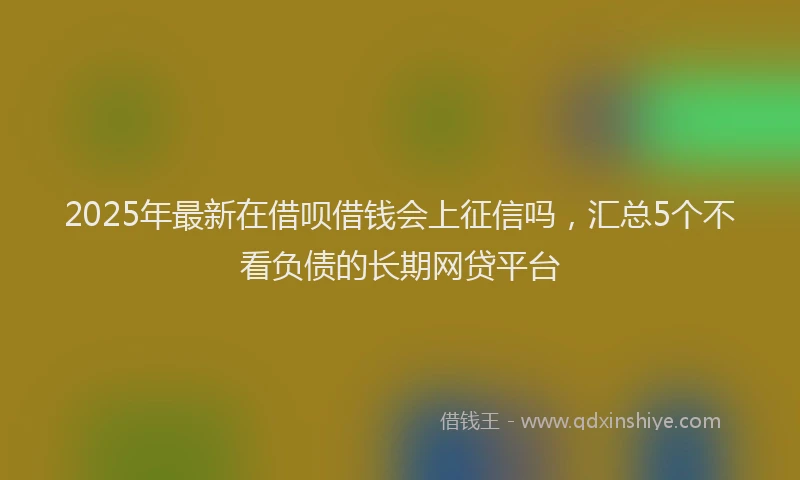 2025年最新在借呗借钱会上征信吗，汇总5个不看负债的长期网贷平台