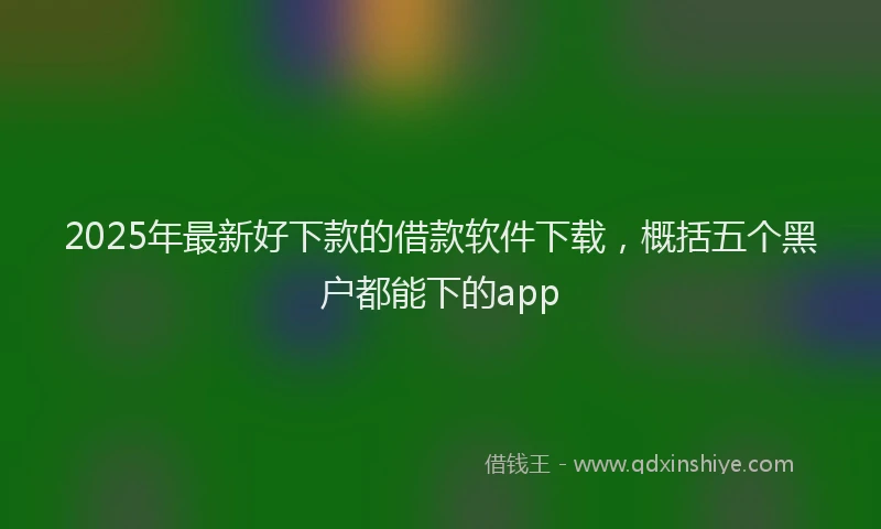 2025年最新好下款的借款软件下载，概括五个黑户都能下的app