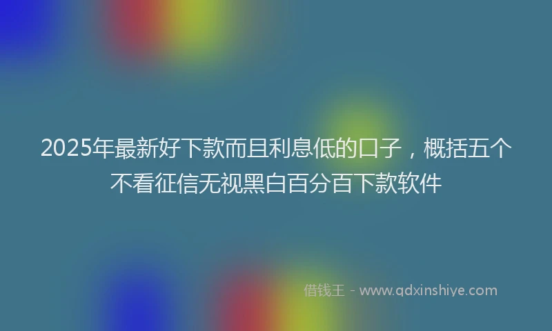 2025年最新好下款而且利息低的口子，概括五个不看征信无视黑白百分百下款软件