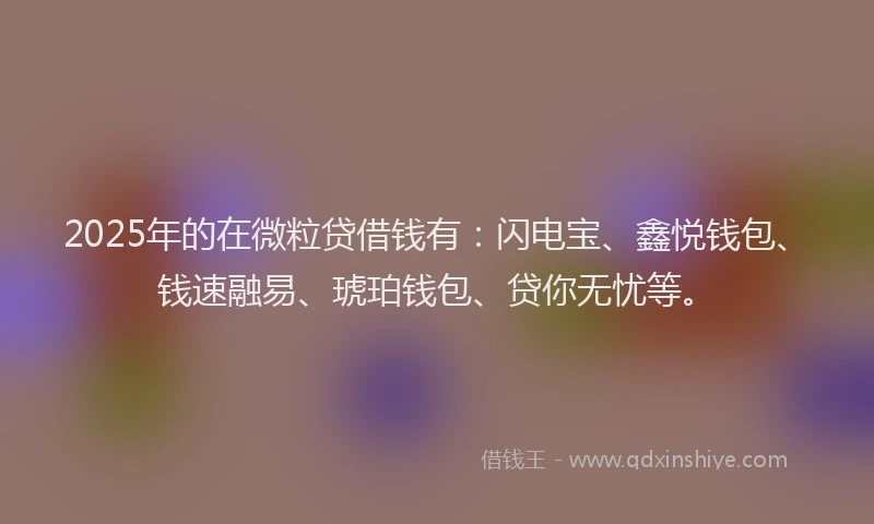 2025年的在微粒贷借钱有：闪电宝、鑫悦钱包、钱速融易、琥珀钱包、贷你无忧等。