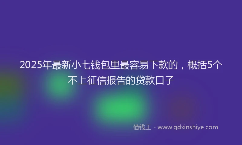 2025年最新小七钱包里最容易下款的，概括5个不上征信报告的贷款口子
