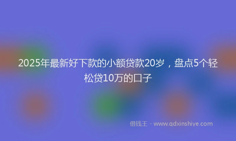 2025年最新好下款的小额贷款20岁，盘点5个轻松贷10万的口子