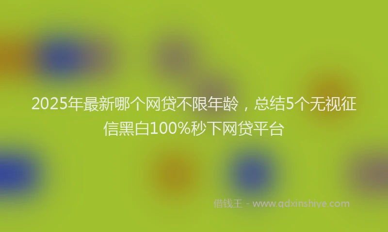 2025年最新哪个网贷不限年龄，总结5个无视征信黑白100%秒下网贷平台