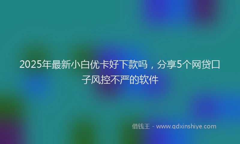 2025年最新小白优卡好下款吗，分享5个网贷口子风控不严的软件