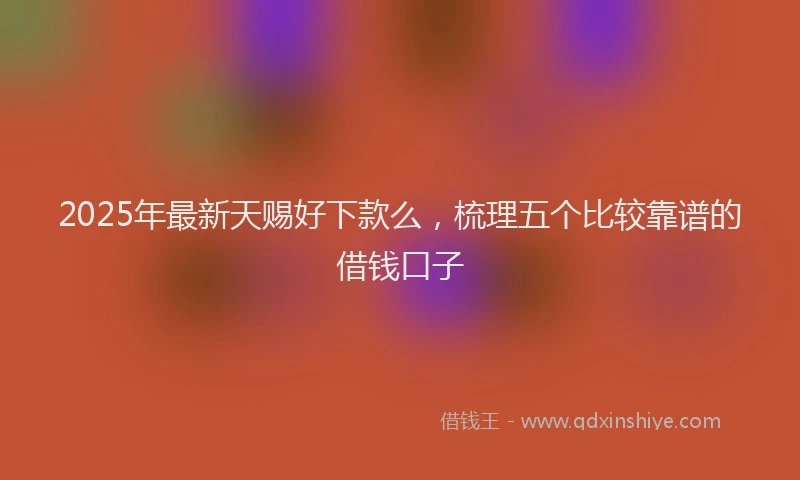 2025年最新天赐好下款么，梳理五个比较靠谱的借钱口子