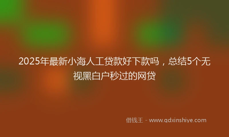 2025年最新小海人工贷款好下款吗，总结5个无视黑白户秒过的网贷