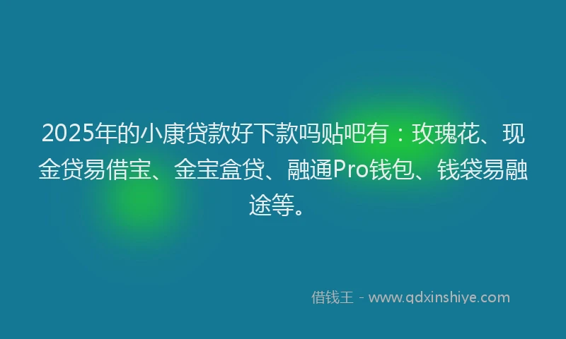 2025年的小康贷款好下款吗贴吧有：玫瑰花、现金贷易借宝、金宝盒贷、融通Pro钱包、钱袋易融途等。