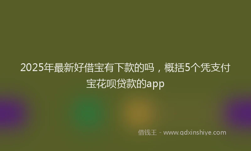 2025年最新好借宝有下款的吗，概括5个凭支付宝花呗贷款的app