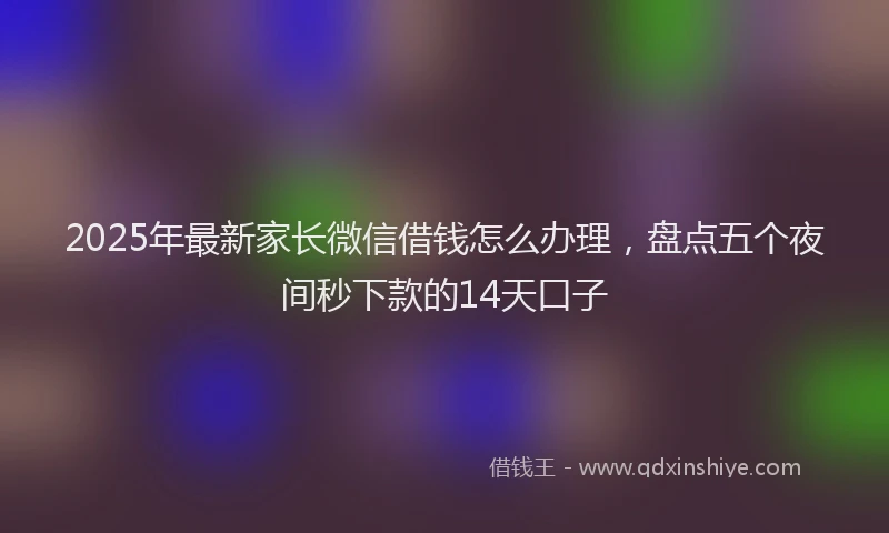 2025年最新家长微信借钱怎么办理，盘点五个夜间秒下款的14天口子