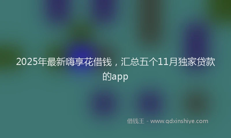 2025年最新嗨享花借钱，汇总五个11月独家贷款的app