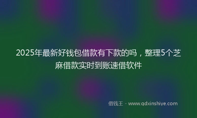 2025年最新好钱包借款有下款的吗，整理5个芝麻借款实时到账速借软件