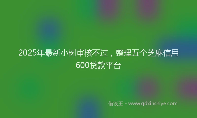 2025年最新小树审核不过，整理五个芝麻信用600贷款平台