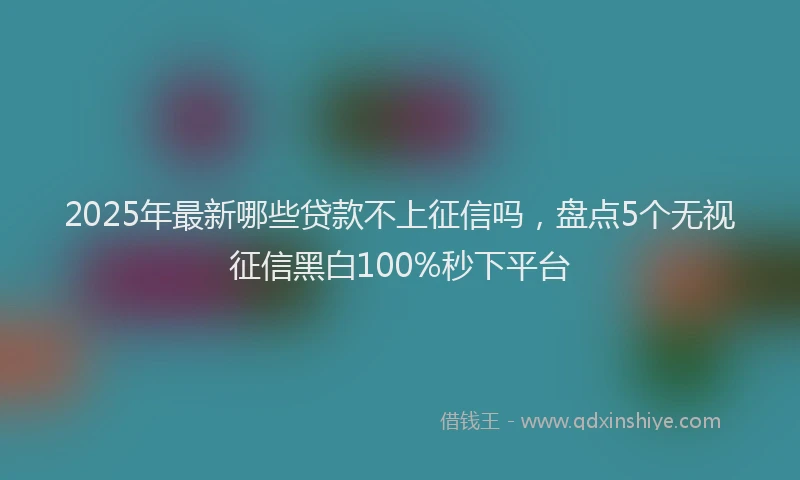 2025年最新哪些贷款不上征信吗，盘点5个无视征信黑白100%秒下平台
