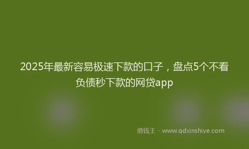 2025年最新容易极速下款的口子，盘点5个不看负债秒下款的网贷app