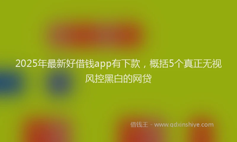 2025年最新好借钱app有下款，概括5个真正无视风控黑白的网贷