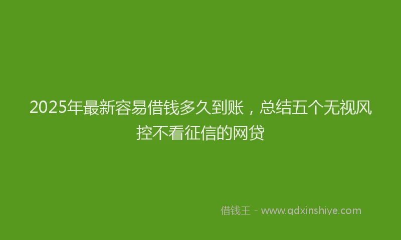2025年最新容易借钱多久到账，总结五个无视风控不看征信的网贷