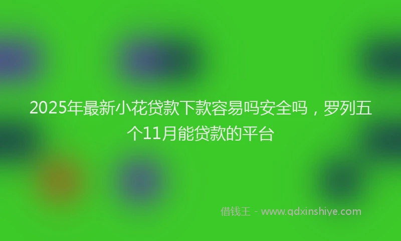 2025年最新小花贷款下款容易吗安全吗，罗列五个11月能贷款的平台