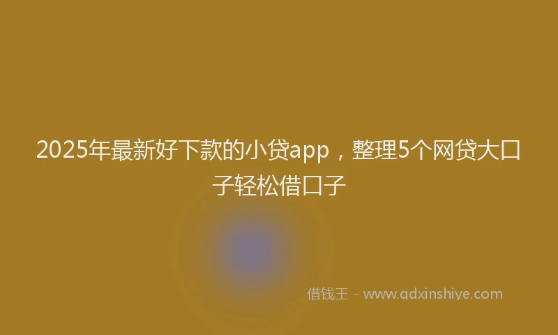 2025年最新好下款的小贷app，整理5个网贷大口子轻松借口子