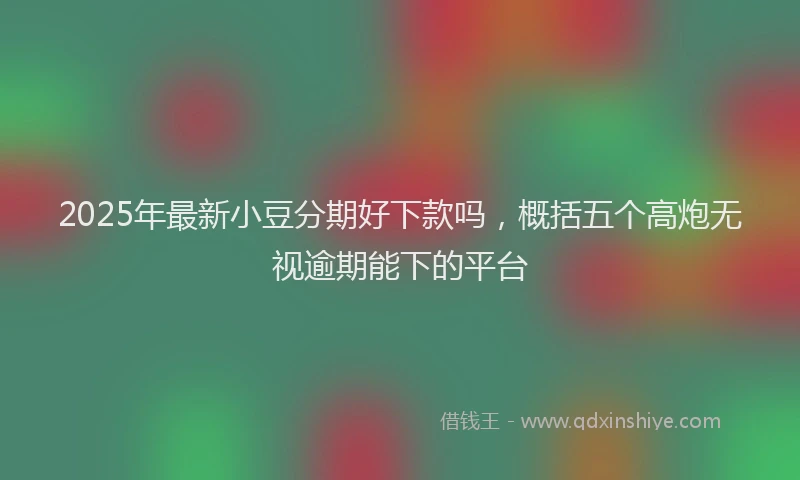 2025年最新小豆分期好下款吗，概括五个高炮无视逾期能下的平台