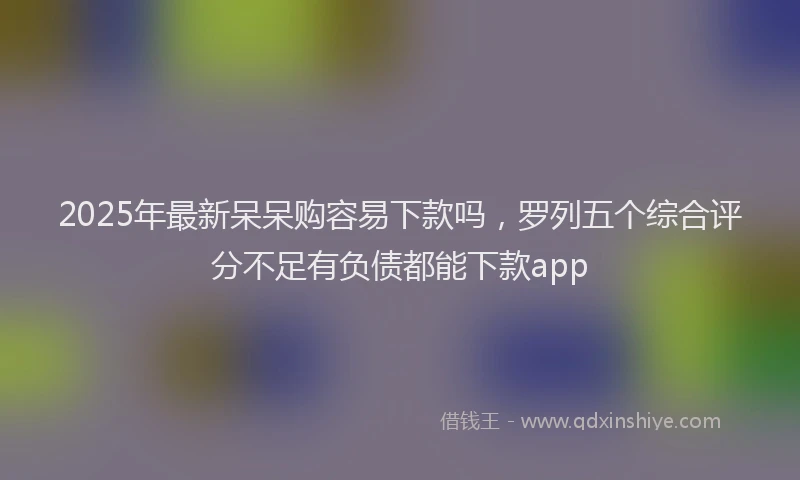2025年最新呆呆购容易下款吗，罗列五个综合评分不足有负债都能下款app