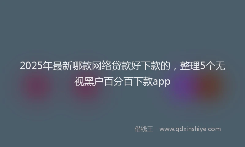 2025年最新哪款网络贷款好下款的，整理5个无视黑户百分百下款app