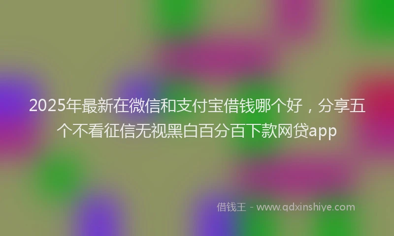 2025年最新在微信和支付宝借钱哪个好，分享五个不看征信无视黑白百分百下款网贷app