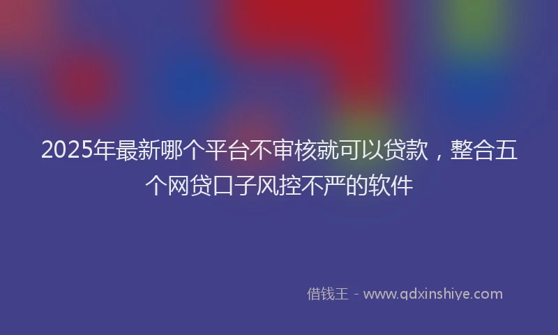 2025年最新哪个平台不审核就可以贷款，整合五个网贷口子风控不严的软件