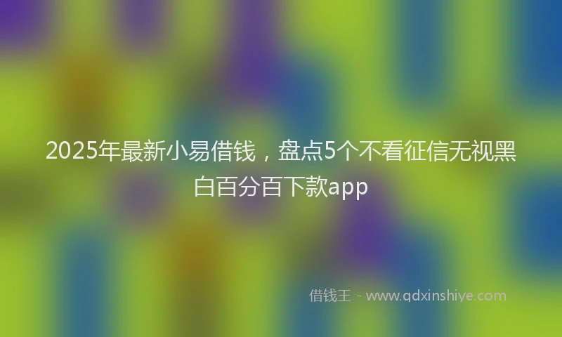 2025年最新小易借钱，盘点5个不看征信无视黑白百分百下款app