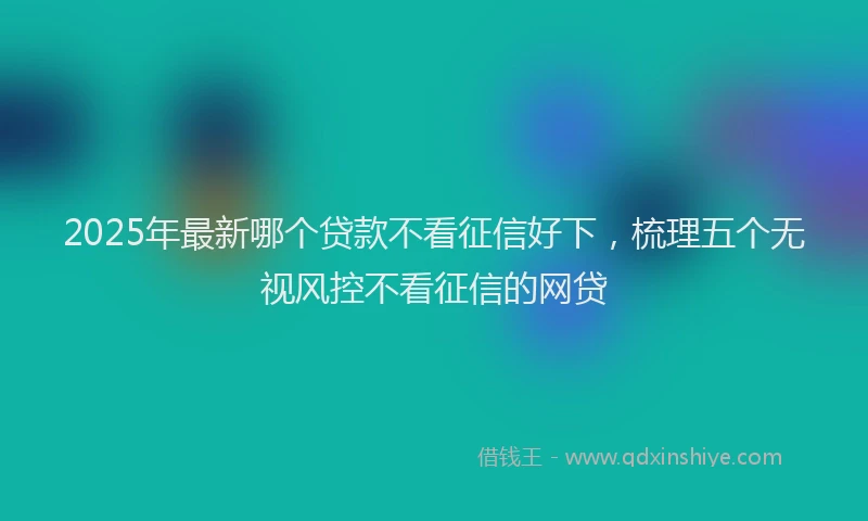 2025年最新哪个贷款不看征信好下，梳理五个无视风控不看征信的网贷