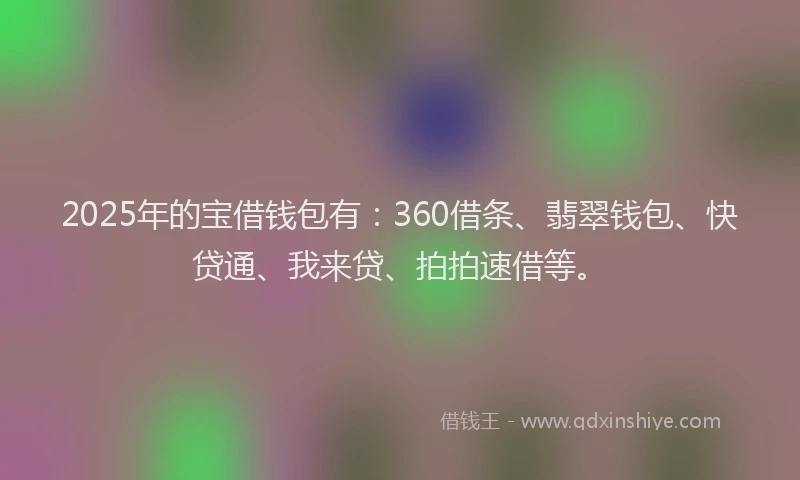2025年的宝借钱包有：360借条、翡翠钱包、快贷通、我来贷、拍拍速借等。
