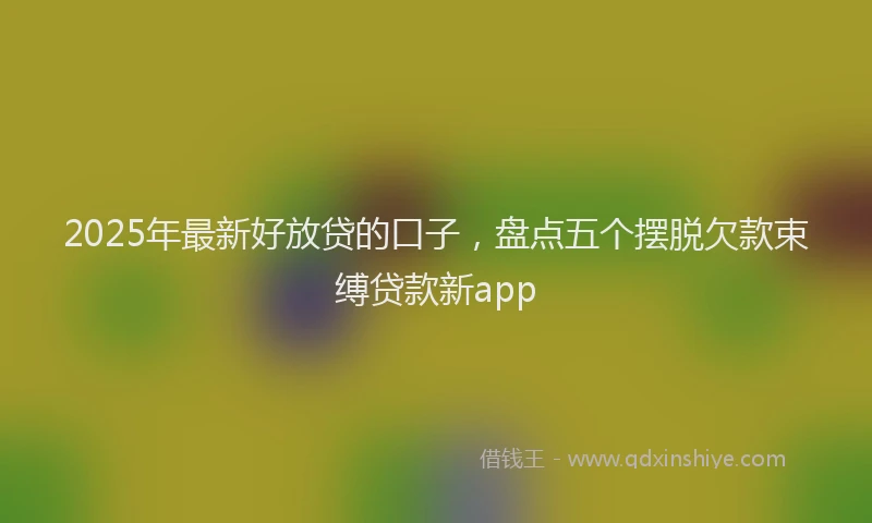 2025年最新好放贷的口子，盘点五个摆脱欠款束缚贷款新app