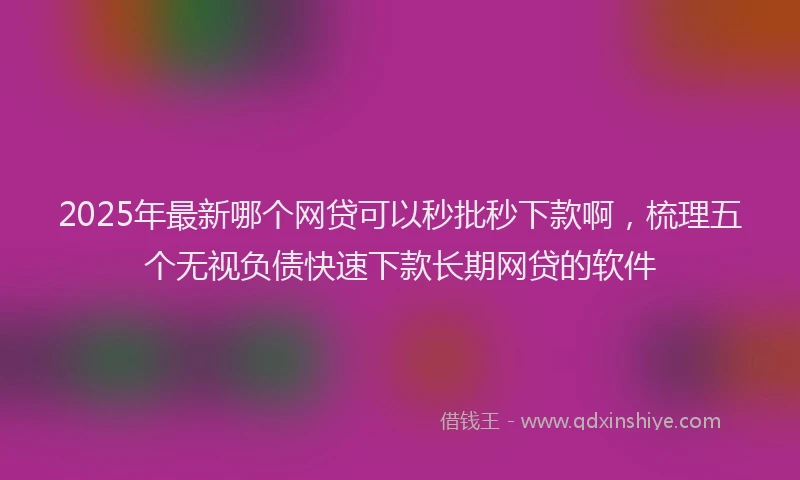 2025年最新哪个网贷可以秒批秒下款啊，梳理五个无视负债快速下款长期网贷的软件