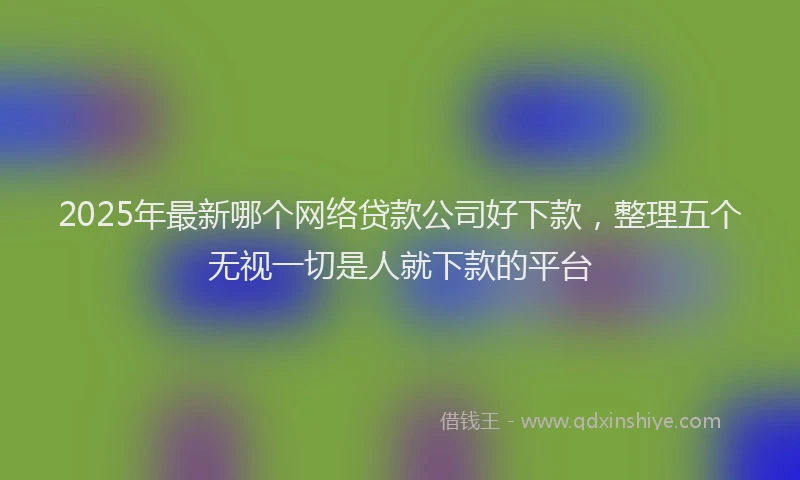 2025年最新哪个网络贷款公司好下款，整理五个无视一切是人就下款的平台