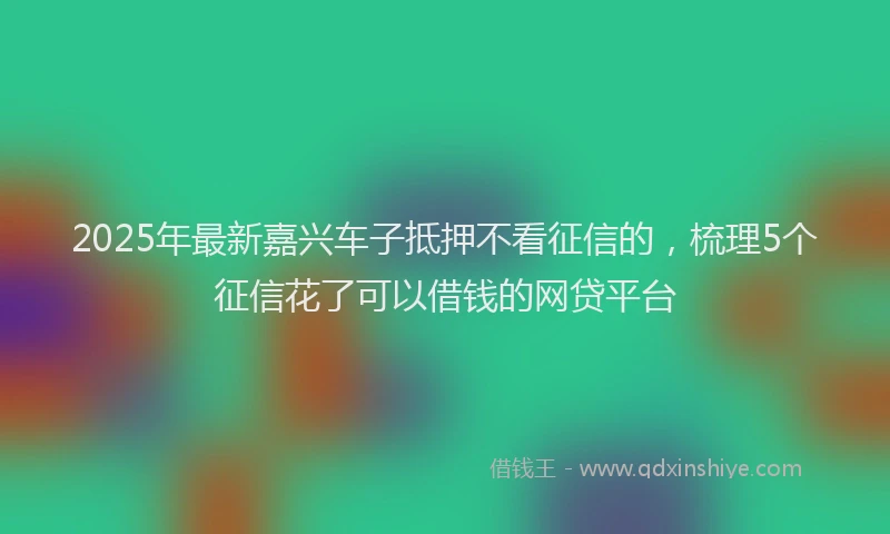 2025年最新嘉兴车子抵押不看征信的，梳理5个征信花了可以借钱的网贷平台
