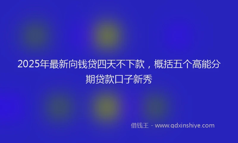 2025年最新向钱贷四天不下款，概括五个高能分期贷款口子新秀