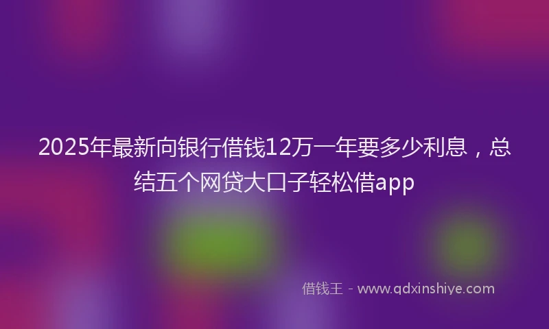 2025年最新向银行借钱12万一年要多少利息，总结五个网贷大口子轻松借app