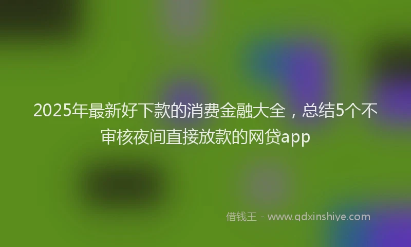 2025年最新好下款的消费金融大全，总结5个不审核夜间直接放款的网贷app