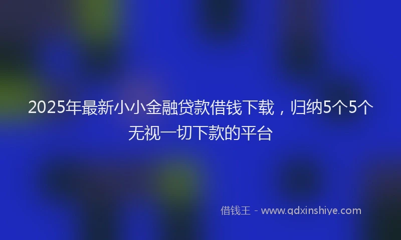 2025年最新小小金融贷款借钱下载，归纳5个5个无视一切下款的平台