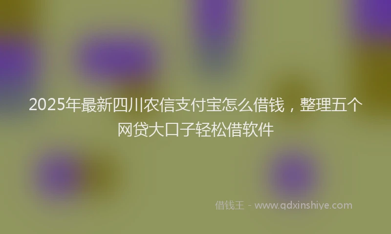 2025年最新四川农信支付宝怎么借钱，整理五个网贷大口子轻松借软件
