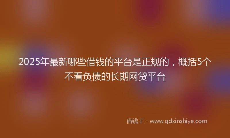 2025年最新哪些借钱的平台是正规的，概括5个不看负债的长期网贷平台