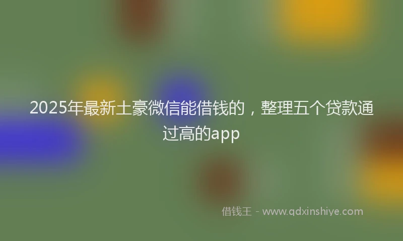 2025年最新土豪微信能借钱的，整理五个贷款通过高的app