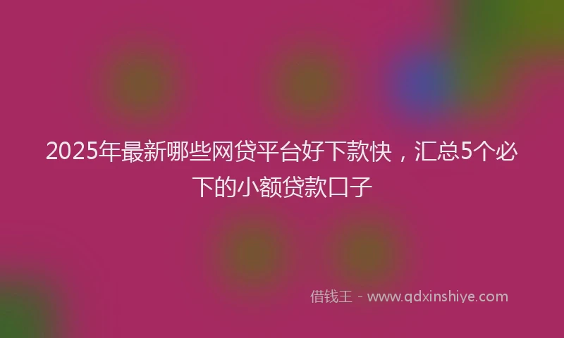 2025年最新哪些网贷平台好下款快，汇总5个必下的小额贷款口子