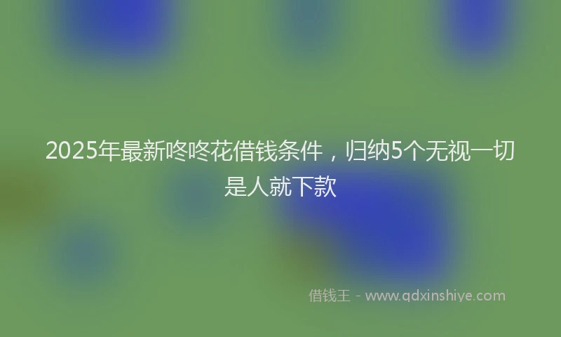 2025年最新咚咚花借钱条件，归纳5个无视一切是人就下款