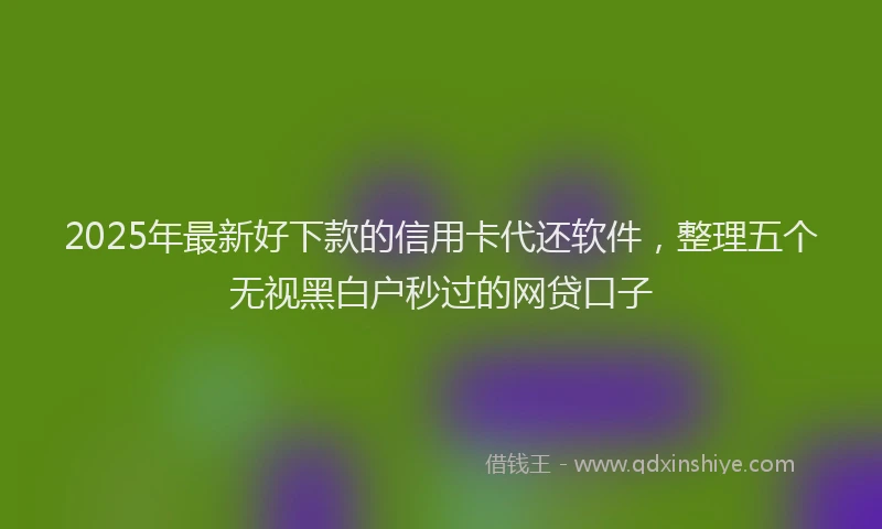 2025年最新好下款的信用卡代还软件，整理五个无视黑白户秒过的网贷口子